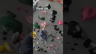 Pink V6  65° at Central Rock Citrus Beautiful set iclimbrocks boulder [upl. by Etnuad]