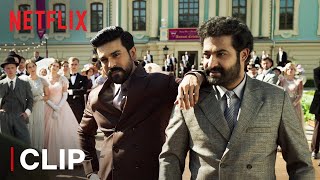 Ram Charan Saves Jr NTR At The Party  RRR Hindi Movie Scene  Netflix India [upl. by Hoskinson]