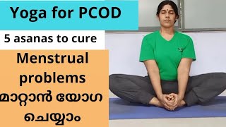 Yoga for PCOD 5 asanas to cure menstrual problems hormonal imbalance ആർത്തവ പ്രശ്നങ്ങൾക്ക് യോഗ [upl. by Ayit]