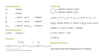 Bestimmung der Kalorimeterkonstante eines selbstgebauten Kalorimeters  Auswertung [upl. by Mckinney]