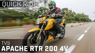 TVS Apache RTR 200 4V  Quick Ride Review  ZigWheels [upl. by Ydde]