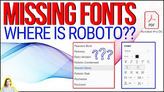 Find and Add Missing Fonts to PDF  Add Fonts to Adobe Acrobat Pro [upl. by Lesak]