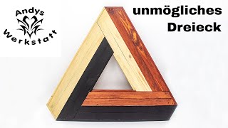 Penrose Triangle Unmögliches Dreieck von MC Escher aus Palettenholz [upl. by Arimlede]