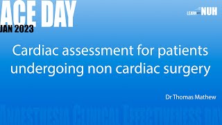 Cardiac assessment for patients undergoing non cardiac surgery [upl. by Ko]