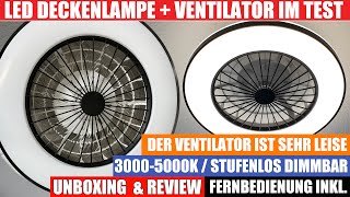 LED Deckenlampe mit Ventilator  Deckenventilator mit LED von BKZO  Sehr Leise amp Stufenlos Dimmbar [upl. by Thornton]