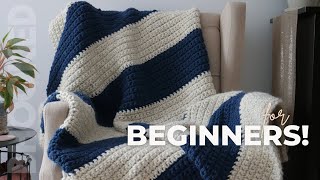 How to Crochet a Blanket StepbyStep for Complete Beginners [upl. by Epilif]