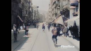 Barcelona 1909 Tram Tramvia Tranvía Colorized HD [upl. by Desma]