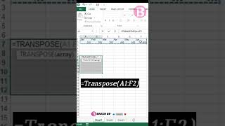 TRANSPOSE Function In Excel [upl. by Modesta]