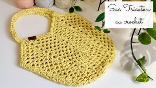 Comment faire un sac au crochet   Facile Rapide Débutant  Tricoton  Tuto Pas à pas LOUPASSION [upl. by Kcira]