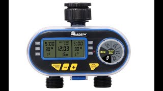 Yardeen Dual Outlet Electronic Water Timer Irrigation Controller System Color Blue  Overview [upl. by Nora89]