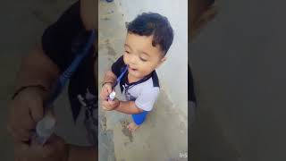 Cutebaby morning time brush his thooth babyvlog viralvideo laugingbaby ytshort AkkhanbabyVloger [upl. by Franny]