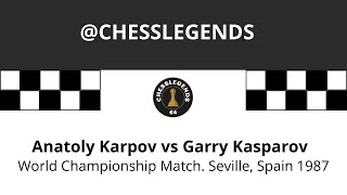 Anatoly Karpov vs Garry Kasparov World Championship Match Seville Spain 1987 [upl. by Henebry709]