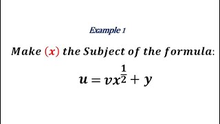 How to Change Subject of Formula Example 1 [upl. by Olive801]