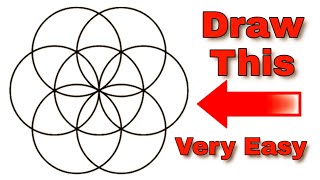 How to Draw Geometric Design of 7 Circles step by step very easily for beginners and Kids [upl. by Carbone]