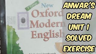 Grade 1  Oxford Modern English Book 1 Unit1 Anwars dream solved exercise oxfordmodernenglish [upl. by Dolan]