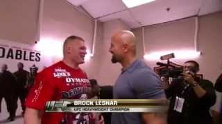 Brock Lesnar meets The Rock backstage on UFC [upl. by Belden]