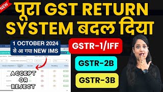 All GST Return System is changes in GST from 1 October 2024 New Invoice Management System IMS [upl. by Anivle]