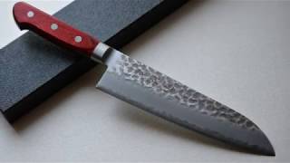 Cuchillo Japones Santoku Zenpou Acero al carbono Aogami Super [upl. by Eiramlirpa294]