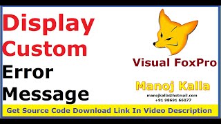 vfp style error display  Show Error Message in Visual Foxpro style  VFP9 error message display [upl. by Sajet]