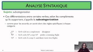 Traitement automatique des langues 67 Analyse syntaxique  syntagme verbal [upl. by Ahsikit]