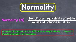 Normality Calculation  Chemistry [upl. by Leahcimrej]