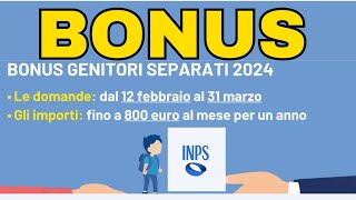 Bonus genitori separati in stato di bisogno domanda e requisiti INPS Novità inps [upl. by Notlehs]