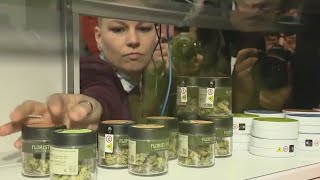 NYs first legal recreational marijuana dispensary opens in Manhattan [upl. by Trenna]