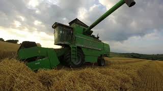 Deutz Fahr Topliners 4080 and 4065 Cutting Winter Barley [upl. by Seaton]