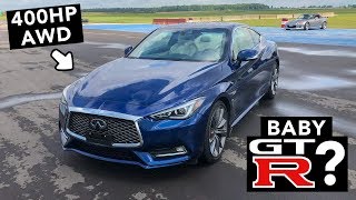 2018 Infiniti Q60 Red Sport Track Review  Not Just Fast In A Straight Line [upl. by Grados]