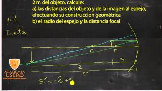 Óptica geométrica Calcular tamaño objeto y distancia a foco Academia Usero Estepona [upl. by Cyrie]