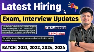 Unical System Test Update in 1 Day  Test Date 18 August  SampP Global Interview  20212024 BATCH [upl. by Aivart542]