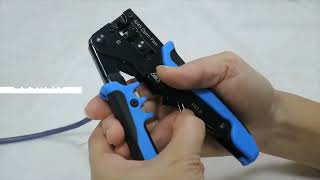 Hanlong HT 180EBG Open Pass RJ45 Modular Crimper [upl. by Gniw79]