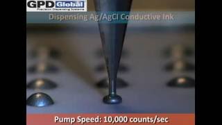 Dispense Silver Conductive AgAgCl Ink Dots with Volumetric Dispense Pump [upl. by Eidroj]