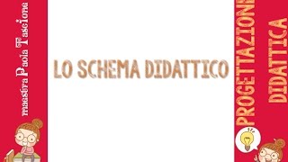 Progettazione Didattica Lo Schema Didattico [upl. by Ynafetse]