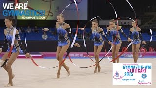 2015 Rhythmic Worlds Stuttgart GER  Highlights 7 Group Apparatus Final 5 Ribbons [upl. by Ettenahs]