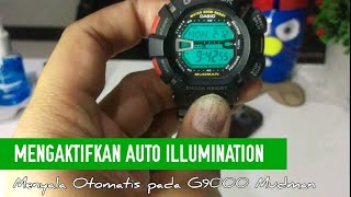 Mengaktifkan Auto Illumination pada GShock G9000 Mudman [upl. by Hnamik513]