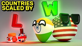 COUNTRIES SCALED BY WINS  Countryballs Animation [upl. by Seuqram304]