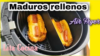 PLATANOS MADUROS Rellenos de bocadillo y queso en AirFryer freidoradeaire airfryerlita [upl. by Rema]