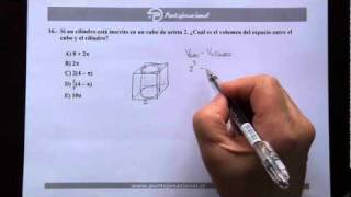 Puntaje Nacional Cuerpos geométricos  Guía de ejercicios  Ejercicio 16 [upl. by Ahsats267]