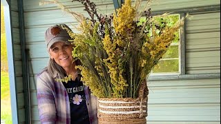 Dried Flower ArrangementGoldenrod MilletFountain Grass 🌾🧡driedflowers [upl. by Alyn]