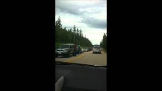 Lineup For Galena Bay Ferry Following Highway 1 Closure [upl. by Eimareg]