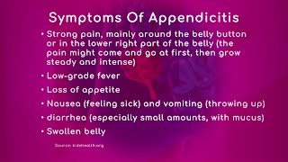 Appendicitis Early Signs amp Symptoms [upl. by Yelich]