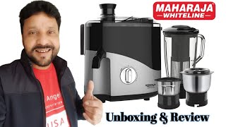 Maharaja Whiteline Odacio Plus 550Watt Juicer Mixer Grinder  Unboxing And Review In Hindi ✅ [upl. by Pudens]