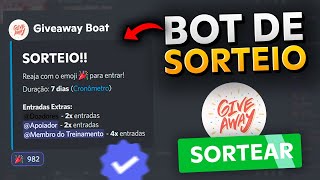 O MELHOR e MAIS COMPLETO BOT de SORTEIOS para DISCORD  Giveaway Boat em Português [upl. by Ahsilek]