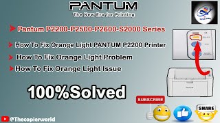 How To Fix Orange Light Problem  pantum printer orange light blinking  PANTUM P2200 [upl. by Bradlee91]