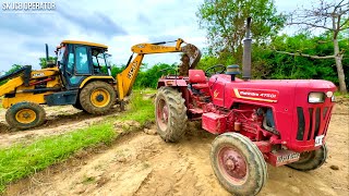 Jcb 3dx Backhoe Loader Machine Loading Mud In Mahindra 475 Di Tractor  Jcb Tractor  Jcb Cartoon [upl. by Crenshaw871]