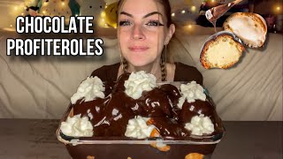 CHOCOLATE PROFITEROLES MUKBANG Vegan No Talking [upl. by Arytahs406]