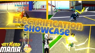 ELECTRIFICATION QUIRK SHOWCASE  My Hero Mania ROBLOX [upl. by Sialac21]