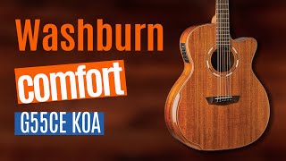 Washburn Comfort G55CE KOA  Artist TV [upl. by Hwu]