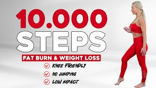 10000 STEPS WORKOUT Fun Low Impact No Jumping Workout Knee Friendly Walk at Home Super Sweaty [upl. by Myrtice216]